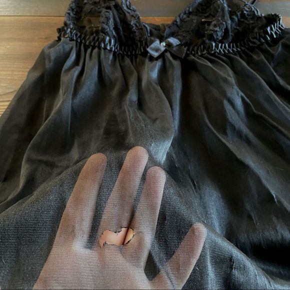 Frederick’s of Hollywood Sheer Sexy Black Nighty - Picture 6 of 9